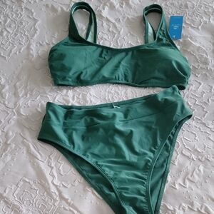 NWT Cupshe Green Women's Swimwear Set 2-Piece Bikini